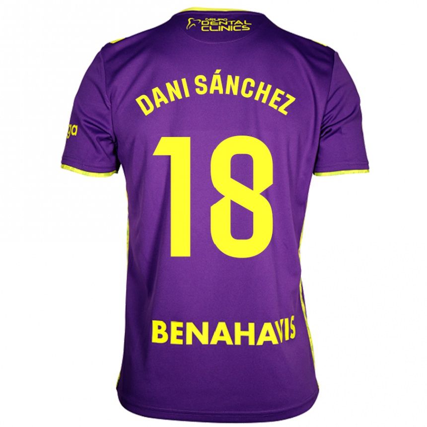 Kids Football Dani Sánchez #18 Purple Yellow Away Jersey 2024/25 T-Shirt Uk