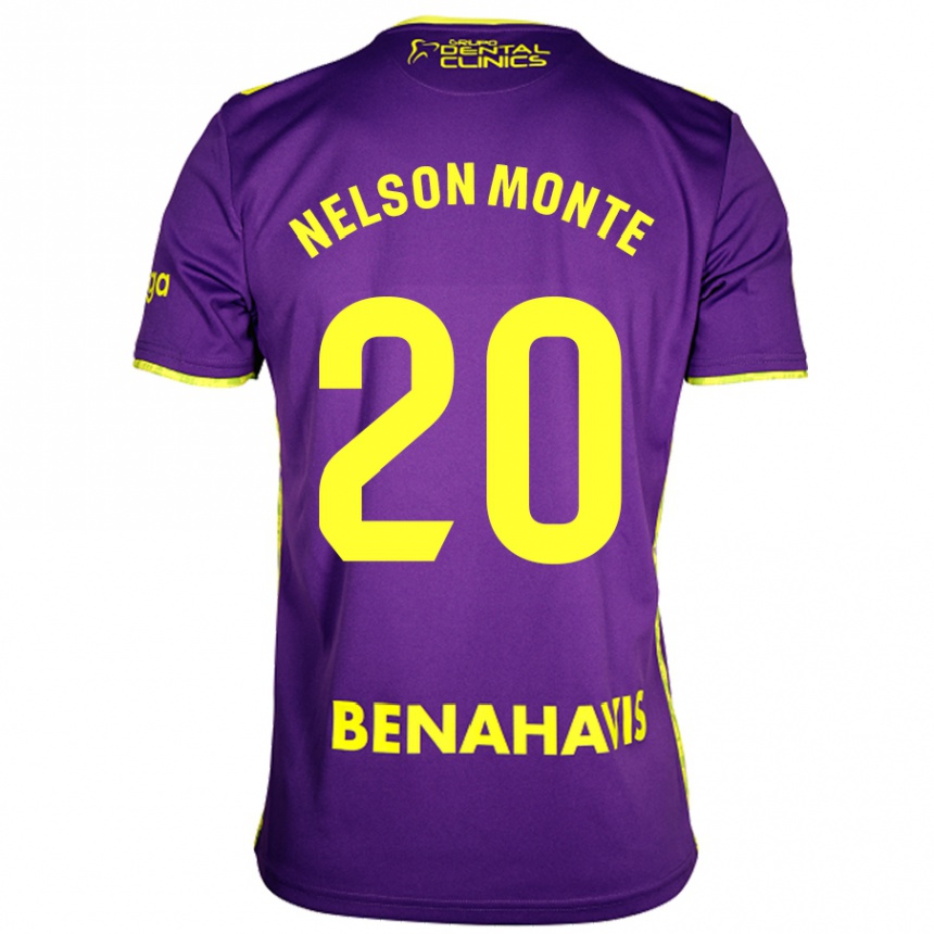 Kids Football Nélson Monte #20 Purple Yellow Away Jersey 2024/25 T-Shirt Uk