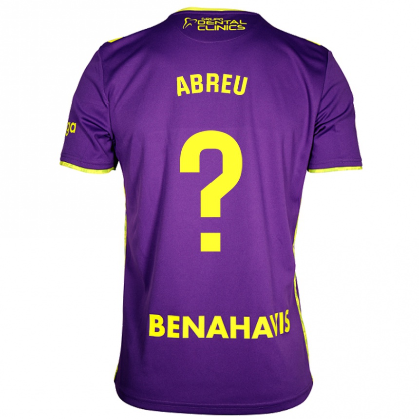 Kids Football Marco Abreu #0 Purple Yellow Away Jersey 2024/25 T-Shirt Uk