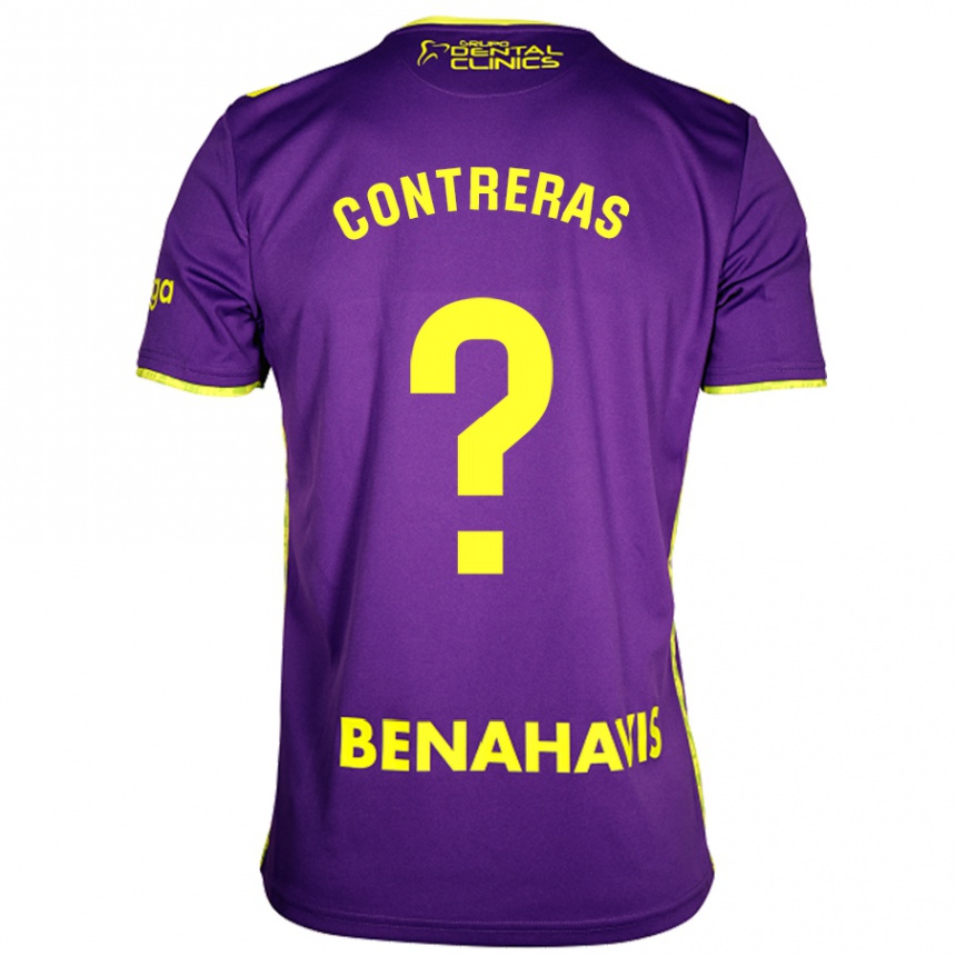 Kids Football Ale Contreras #0 Purple Yellow Away Jersey 2024/25 T-Shirt Uk