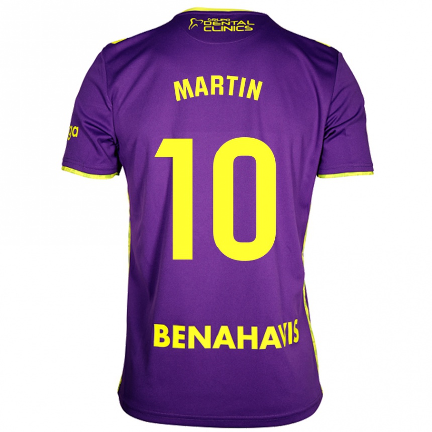 Kids Football Jesús Martín #10 Purple Yellow Away Jersey 2024/25 T-Shirt Uk