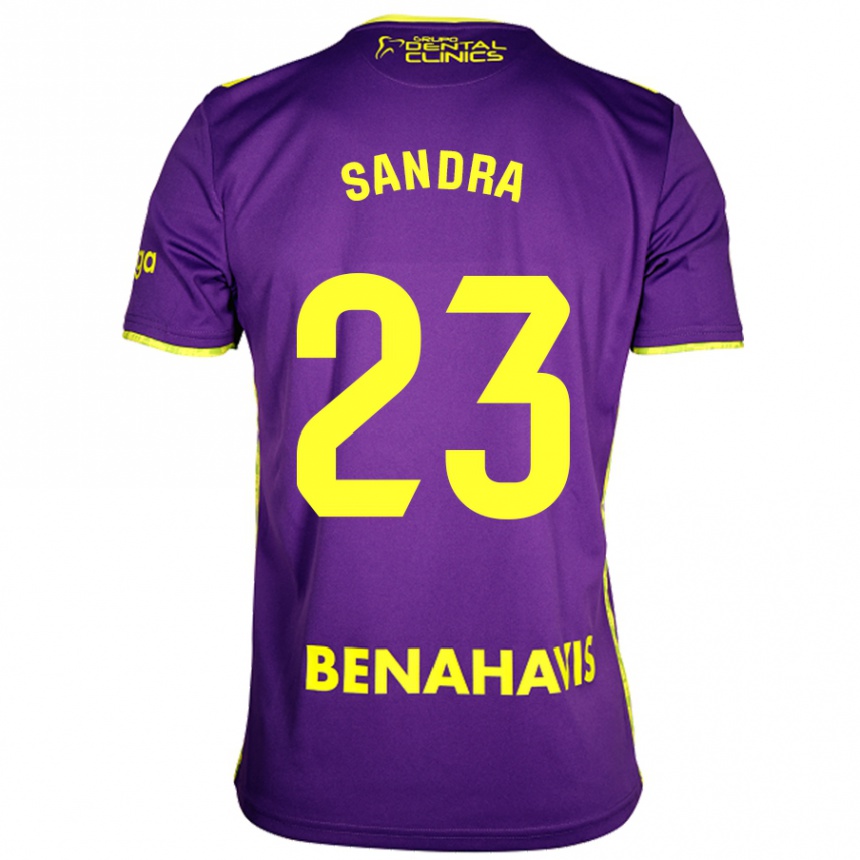 Kids Football Sandra #23 Purple Yellow Away Jersey 2024/25 T-Shirt Uk