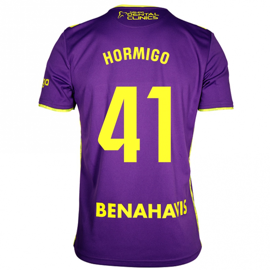 Kids Football Cintia Hormigo #41 Purple Yellow Away Jersey 2024/25 T-Shirt Uk