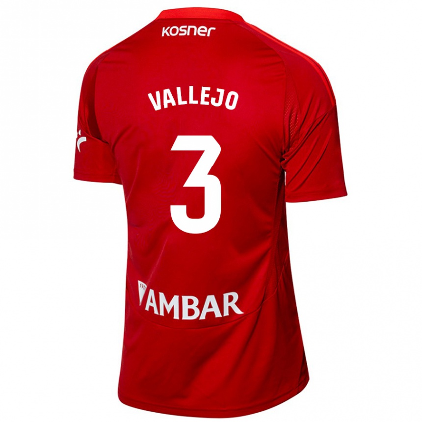 Kids Football Jaime Vallejo #3 White Blue Away Jersey 2024/25 T-Shirt Uk