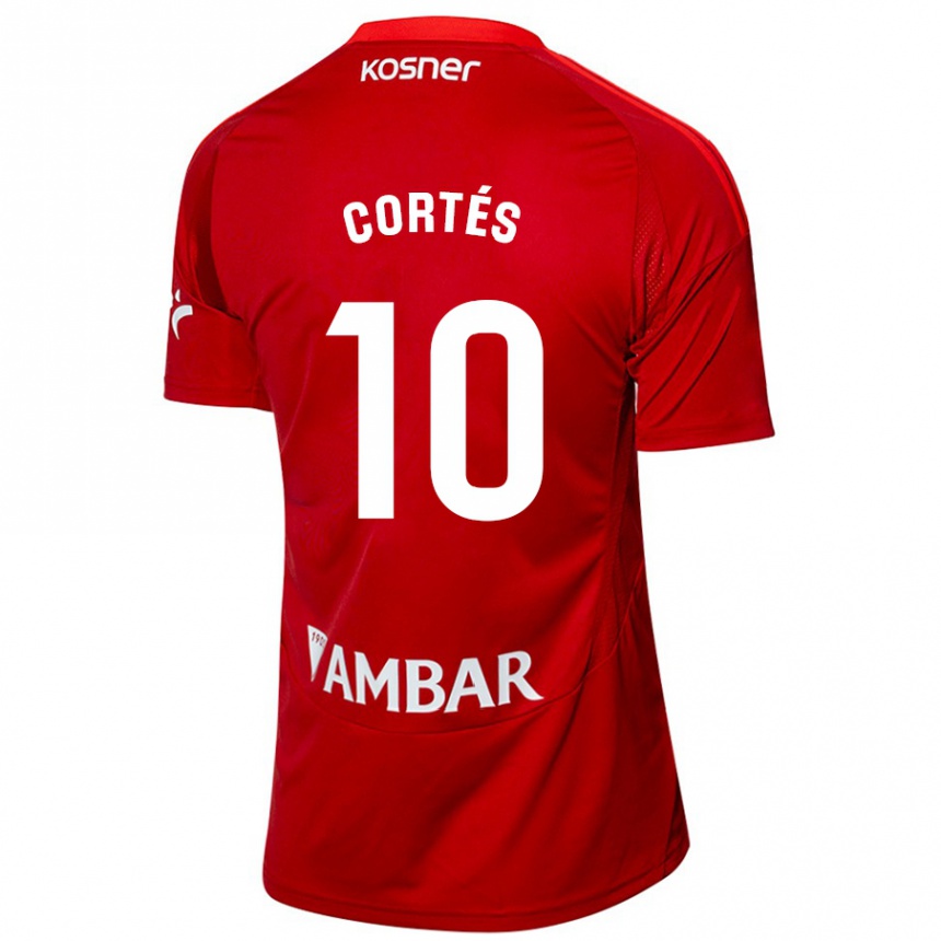 Kids Football Pablo Cortés #10 White Blue Away Jersey 2024/25 T-Shirt Uk