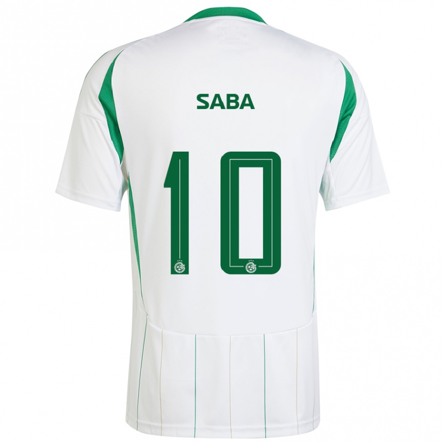 Kids Football Dia Saba #10 White Green Away Jersey 2024/25 T-Shirt Uk