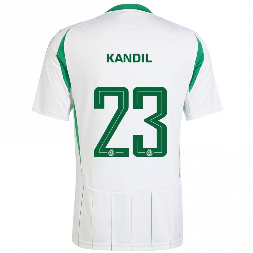 Kids Football Maor Kandil #23 White Green Away Jersey 2024/25 T-Shirt Uk