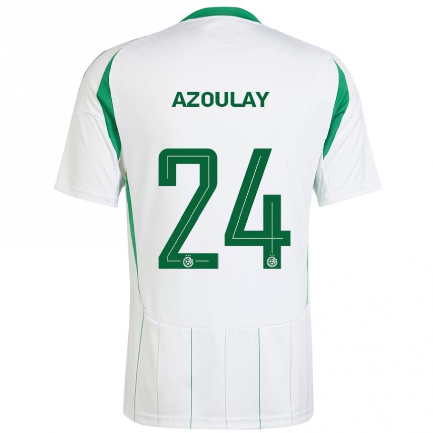 Kids Football Ethane Azoulay #24 White Green Away Jersey 2024/25 T-Shirt Uk