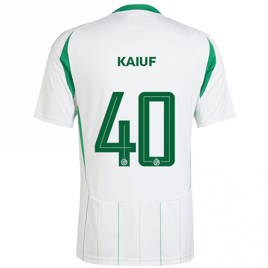 Kids Football Sharif Kaiuf #40 White Green Away Jersey 2024/25 T-Shirt Uk