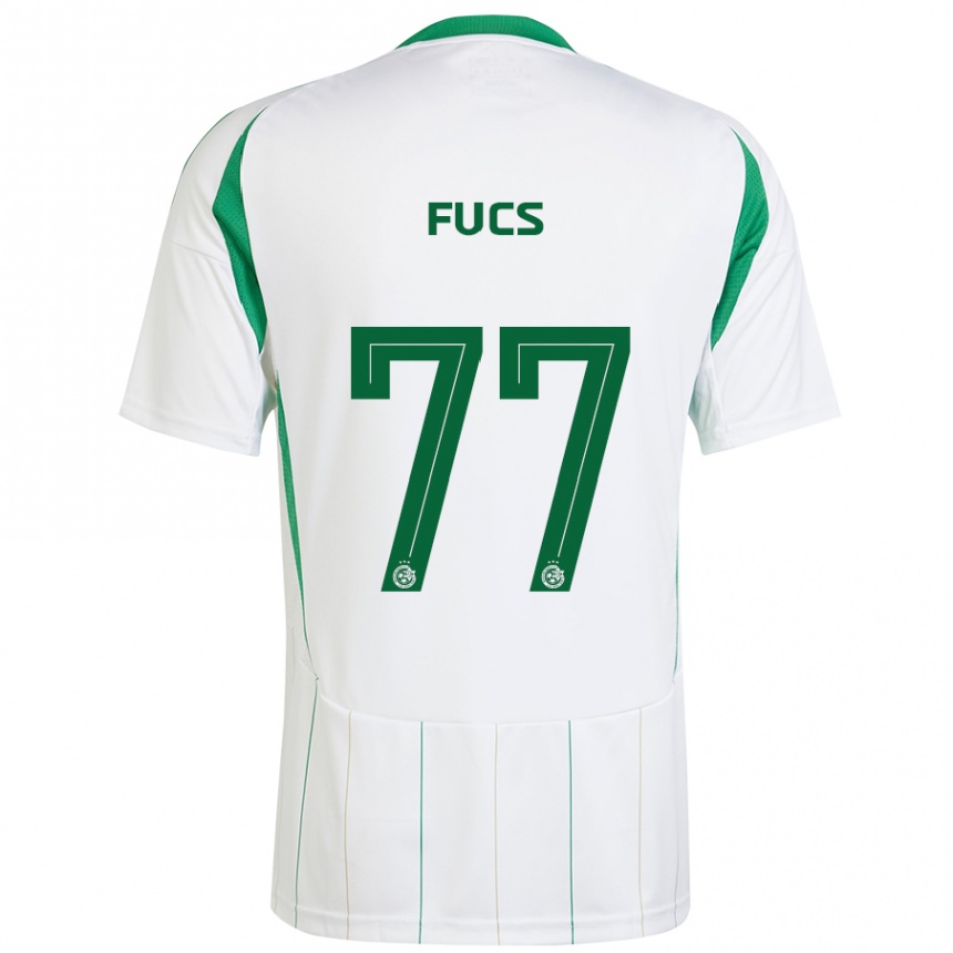 Kids Football Roee Fucs #77 White Green Away Jersey 2024/25 T-Shirt Uk