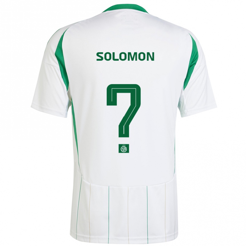 Kids Football Itay Solomon #0 White Green Away Jersey 2024/25 T-Shirt Uk