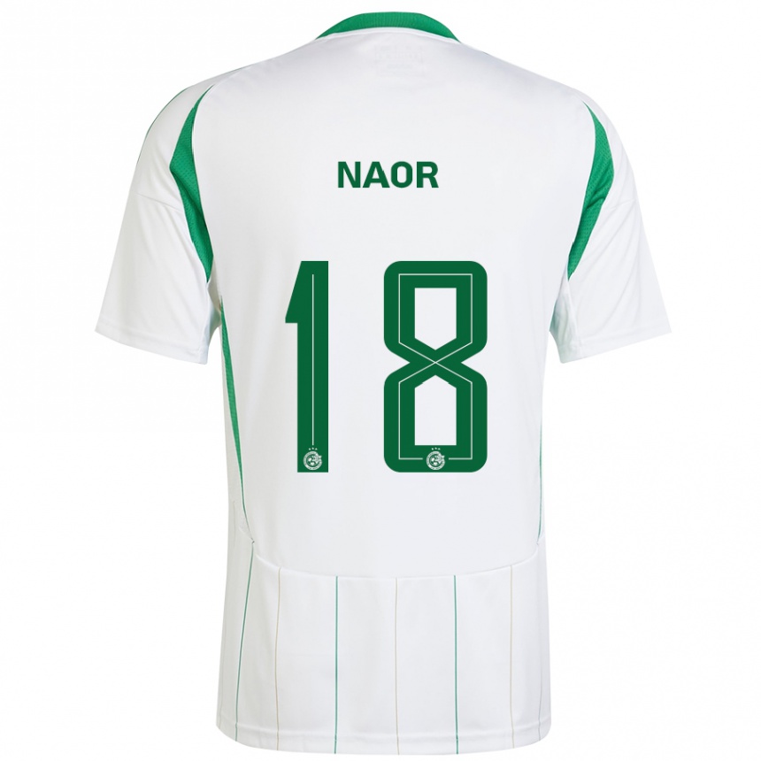 Kids Football Goni Naor #18 White Green Away Jersey 2024/25 T-Shirt Uk