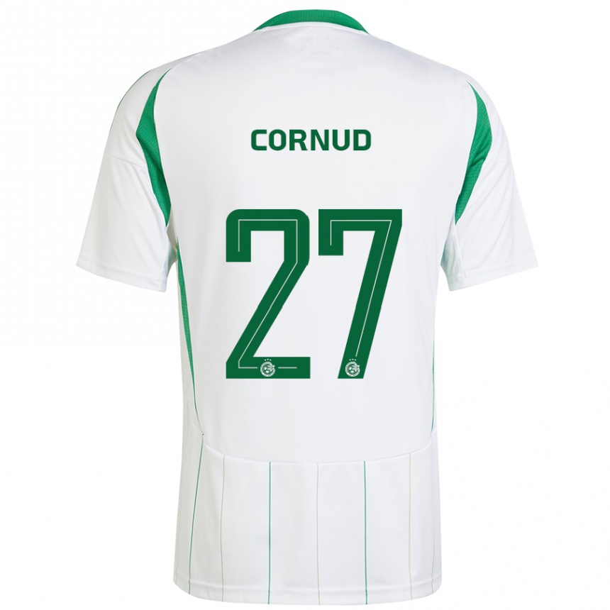 Kids Football Pierre Cornud #27 White Green Away Jersey 2024/25 T-Shirt Uk