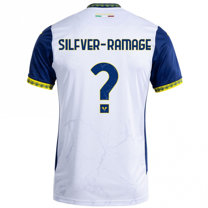 Kids Football William Silfver-Ramage #0 White Blue Away Jersey 2024/25 T-Shirt Uk