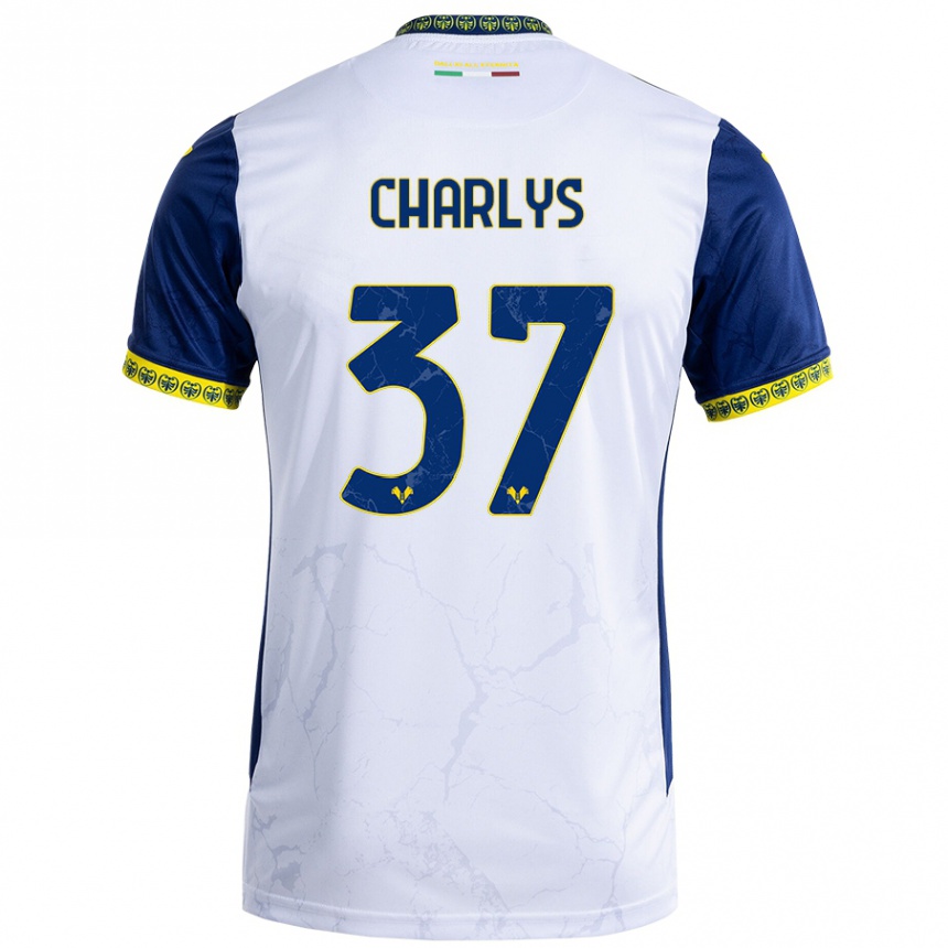 Kids Football Charlys #37 White Blue Away Jersey 2024/25 T-Shirt Uk