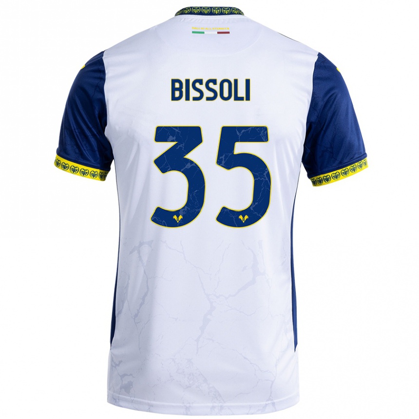 Kids Football Noemí Bissoli #35 White Blue Away Jersey 2024/25 T-Shirt Uk