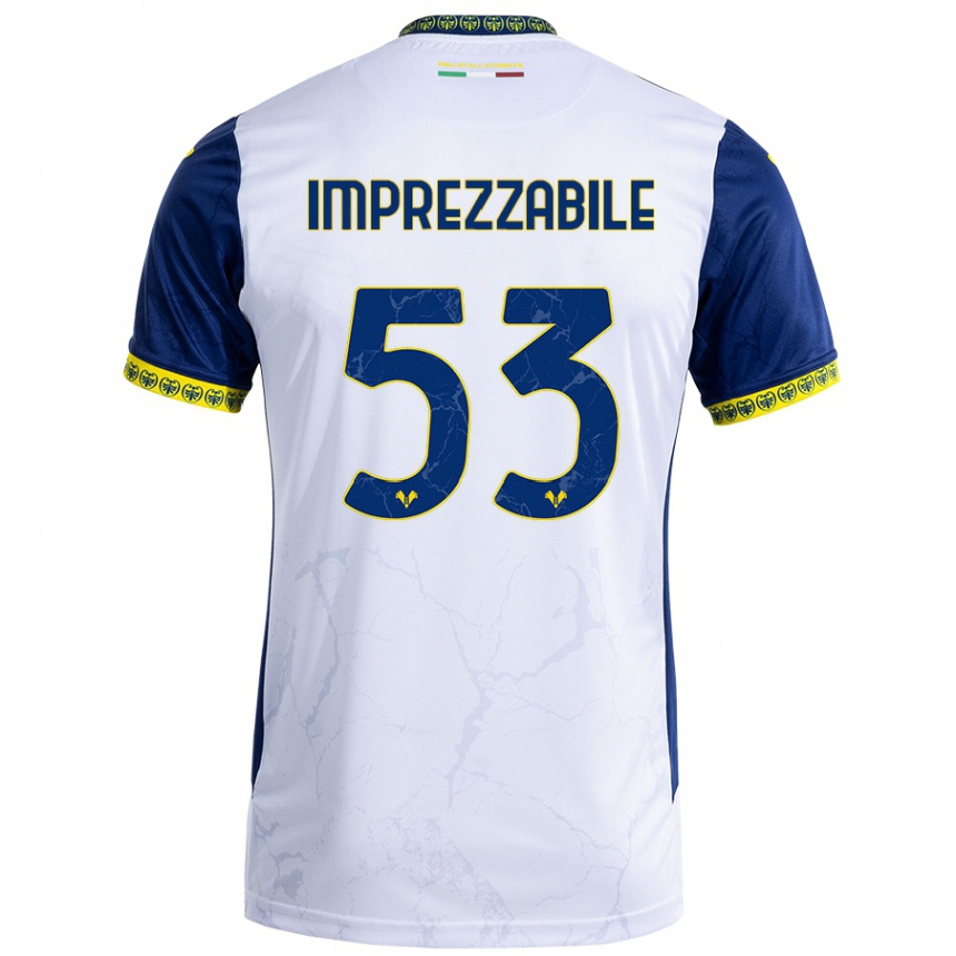 Kids Football Francesca Imprezzabile #53 White Blue Away Jersey 2024/25 T-Shirt Uk