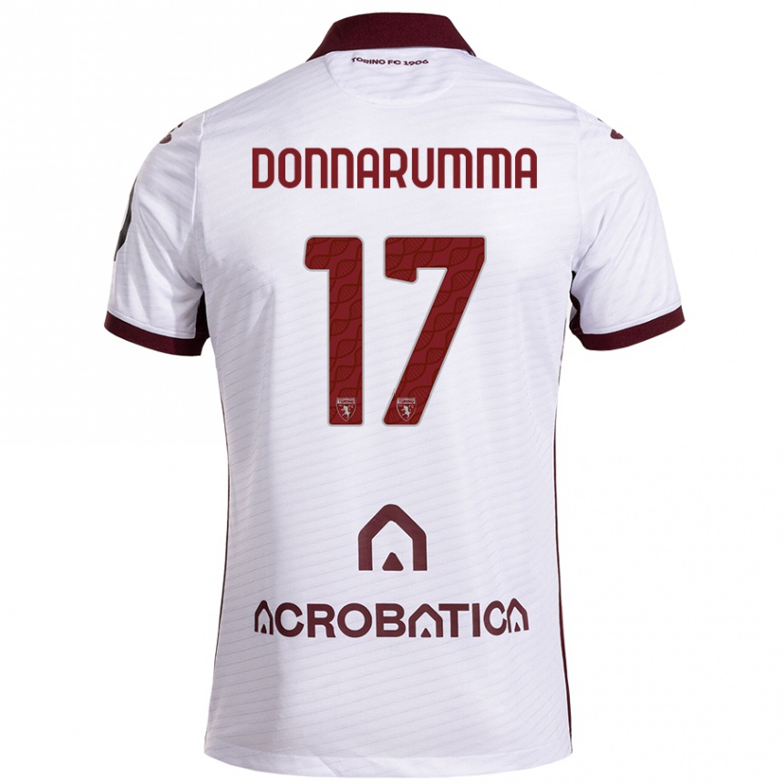 Kids Football Antonio Donnarumma #17 White Maroon Away Jersey 2024/25 T-Shirt Uk