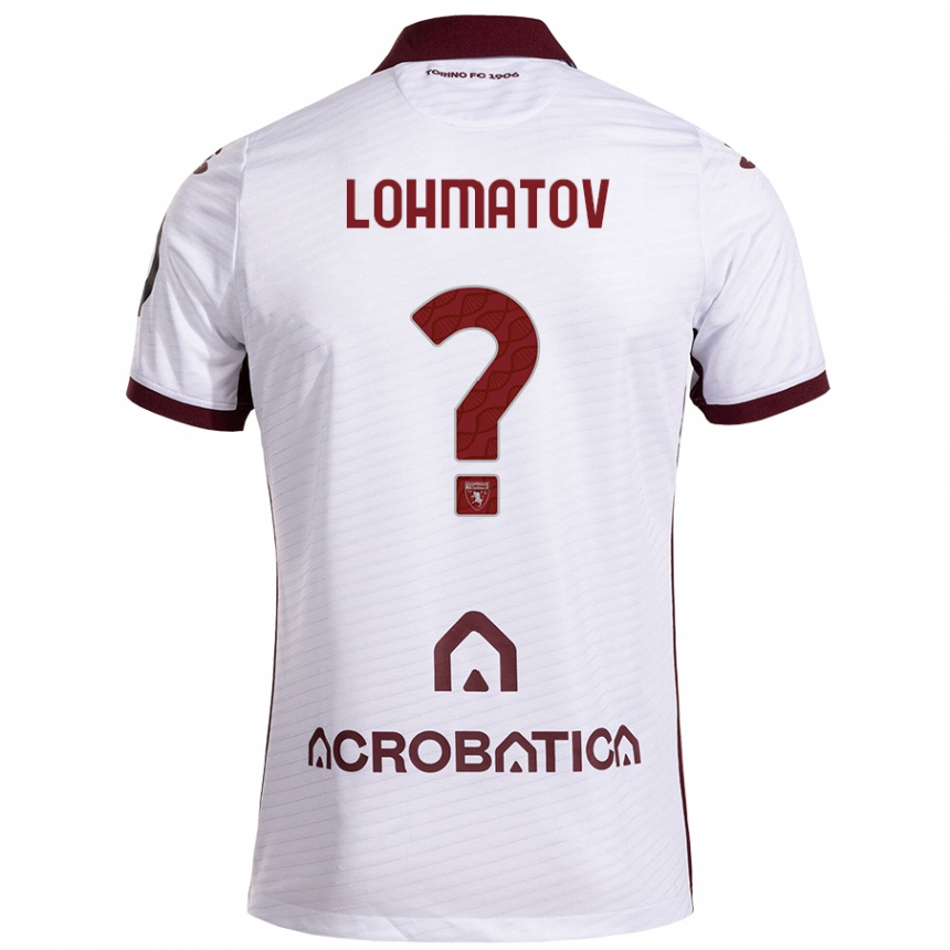 Kids Football Aleksandr Lohmatov #0 White Maroon Away Jersey 2024/25 T-Shirt Uk