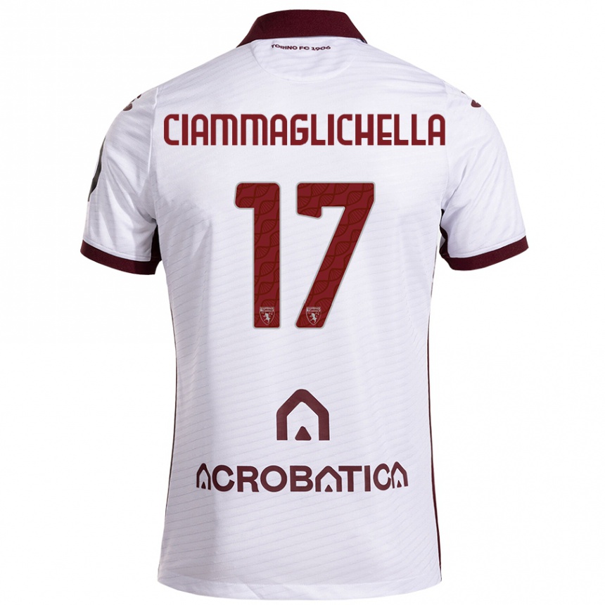 Kids Football Aaron Ciammaglichella #17 White Maroon Away Jersey 2024/25 T-Shirt Uk