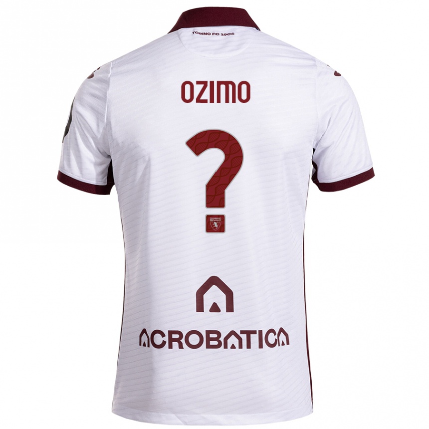 Kids Football Arianna Ozimo #0 White Maroon Away Jersey 2024/25 T-Shirt Uk