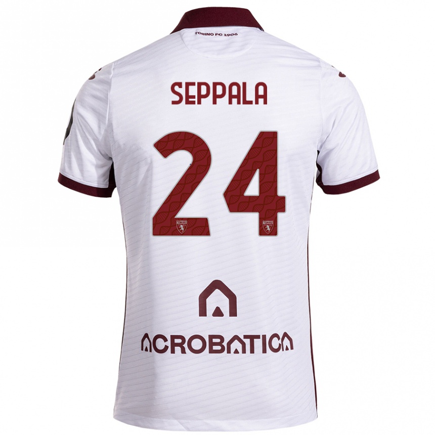 Kids Football Rosa Lappi-Seppälä #24 White Maroon Away Jersey 2024/25 T-Shirt Uk