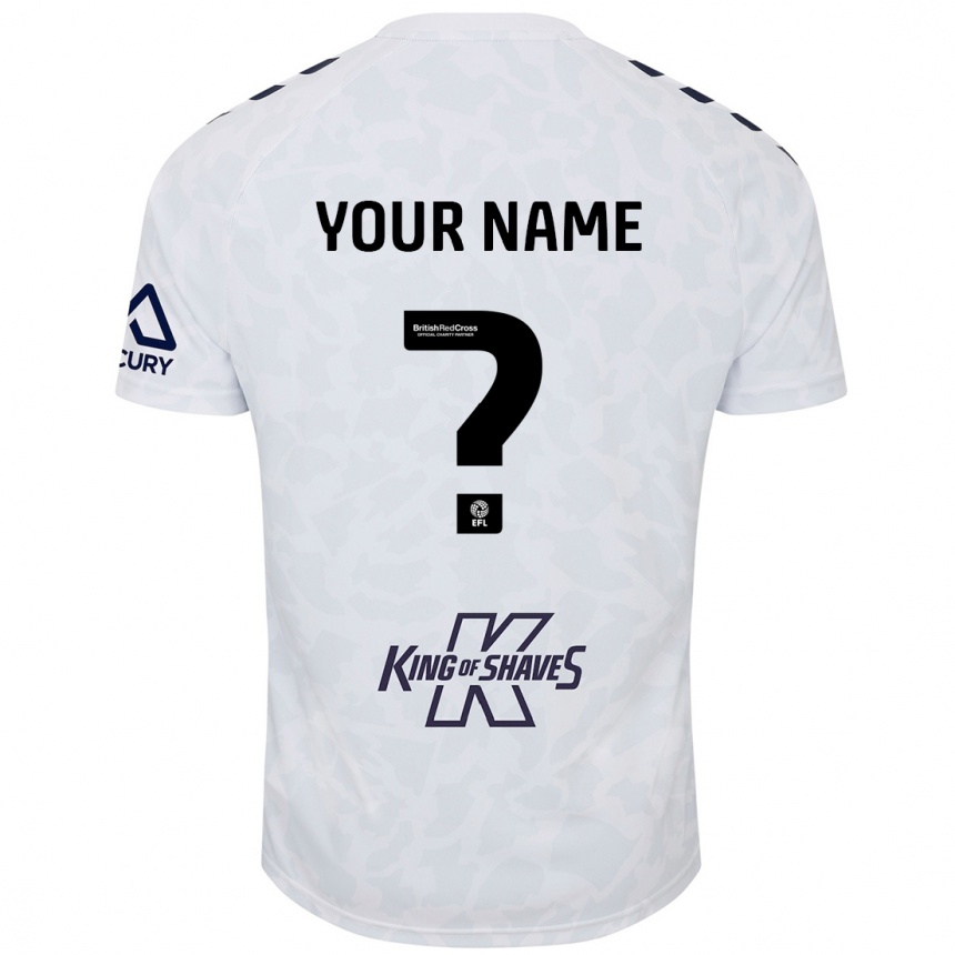 Kids Football Your Name #0 White Away Jersey 2024/25 T-Shirt Uk