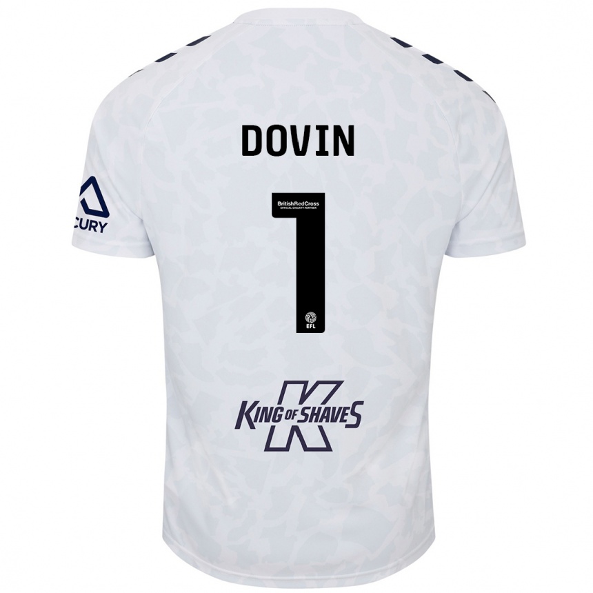 Kids Football Oliver Dovin #1 White Away Jersey 2024/25 T-Shirt Uk