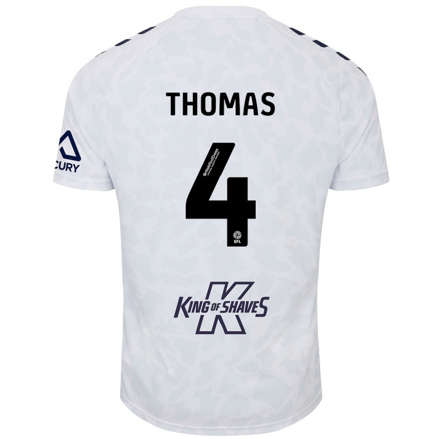 Kids Football Bobby Thomas #4 White Away Jersey 2024/25 T-Shirt Uk