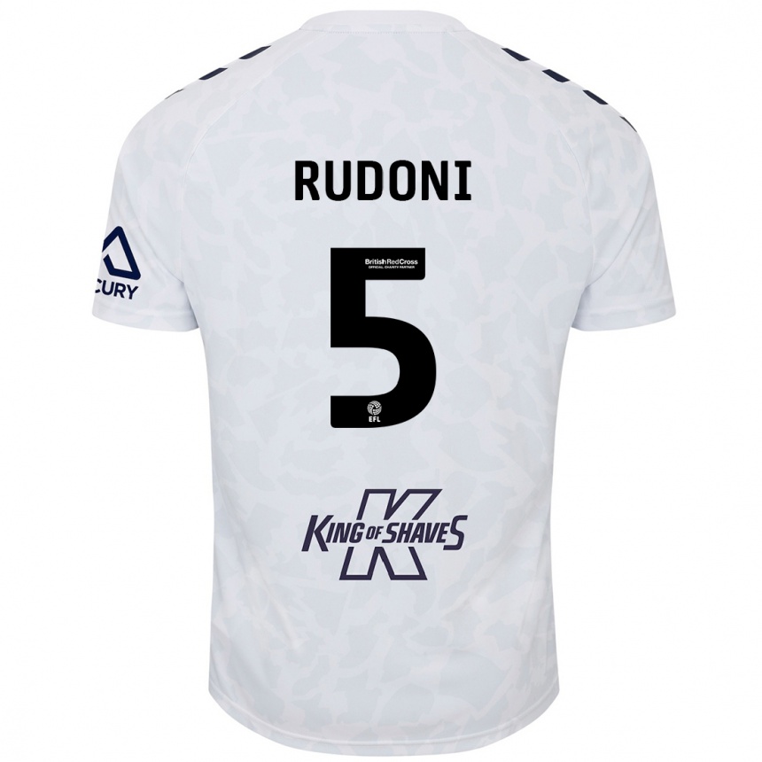 Kids Football Jack Rudoni #5 White Away Jersey 2024/25 T-Shirt Uk