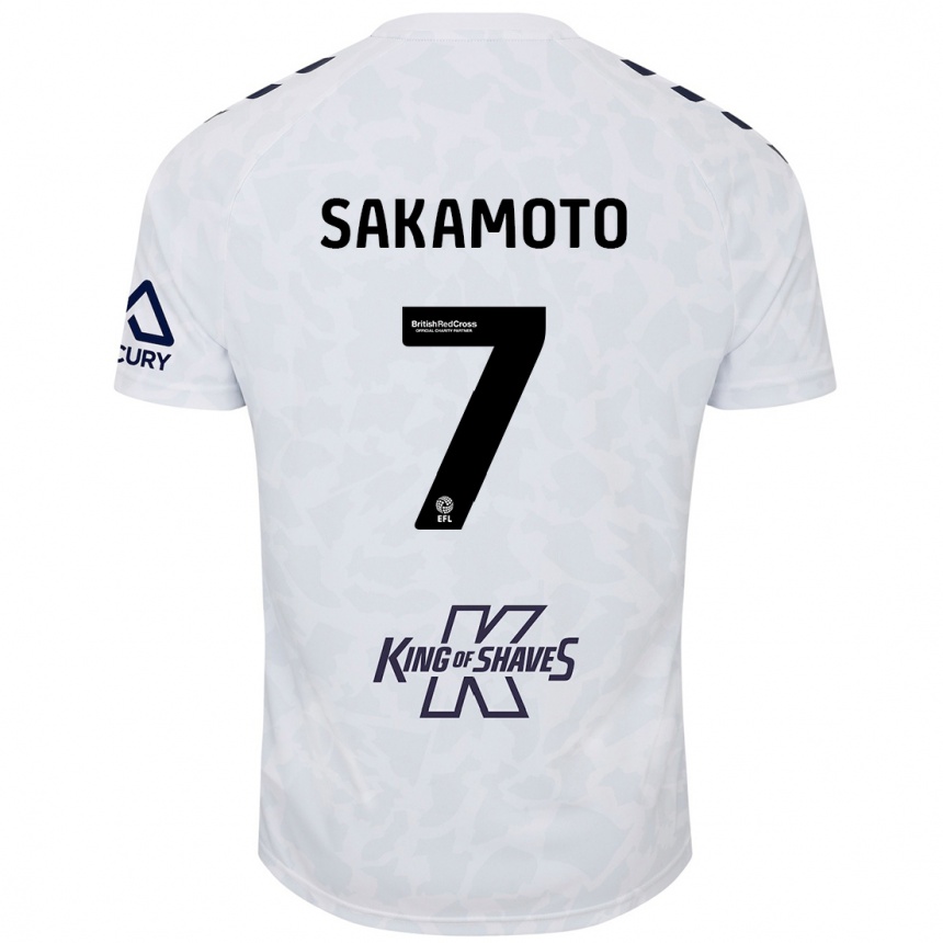 Kids Football Tatsuhiro Sakamoto #7 White Away Jersey 2024/25 T-Shirt Uk