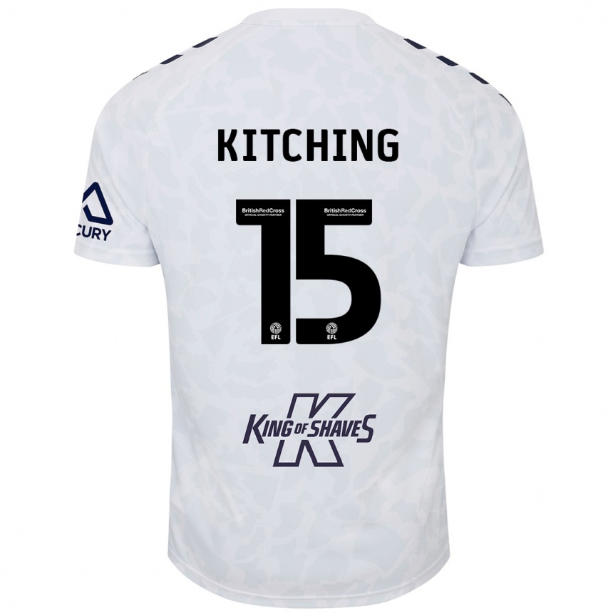 Kids Football Liam Kitching #15 White Away Jersey 2024/25 T-Shirt Uk