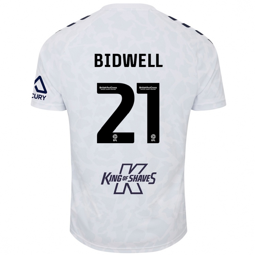 Kids Football Jake Bidwell #21 White Away Jersey 2024/25 T-Shirt Uk