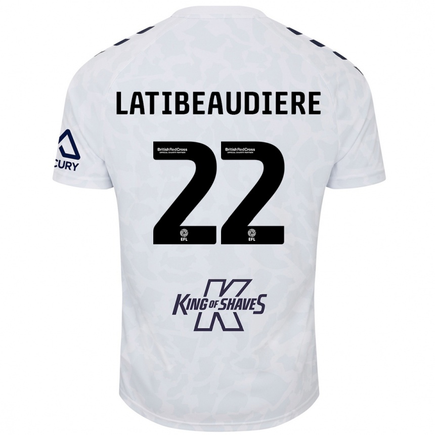 Kids Football Joel Latibeaudiere #22 White Away Jersey 2024/25 T-Shirt Uk