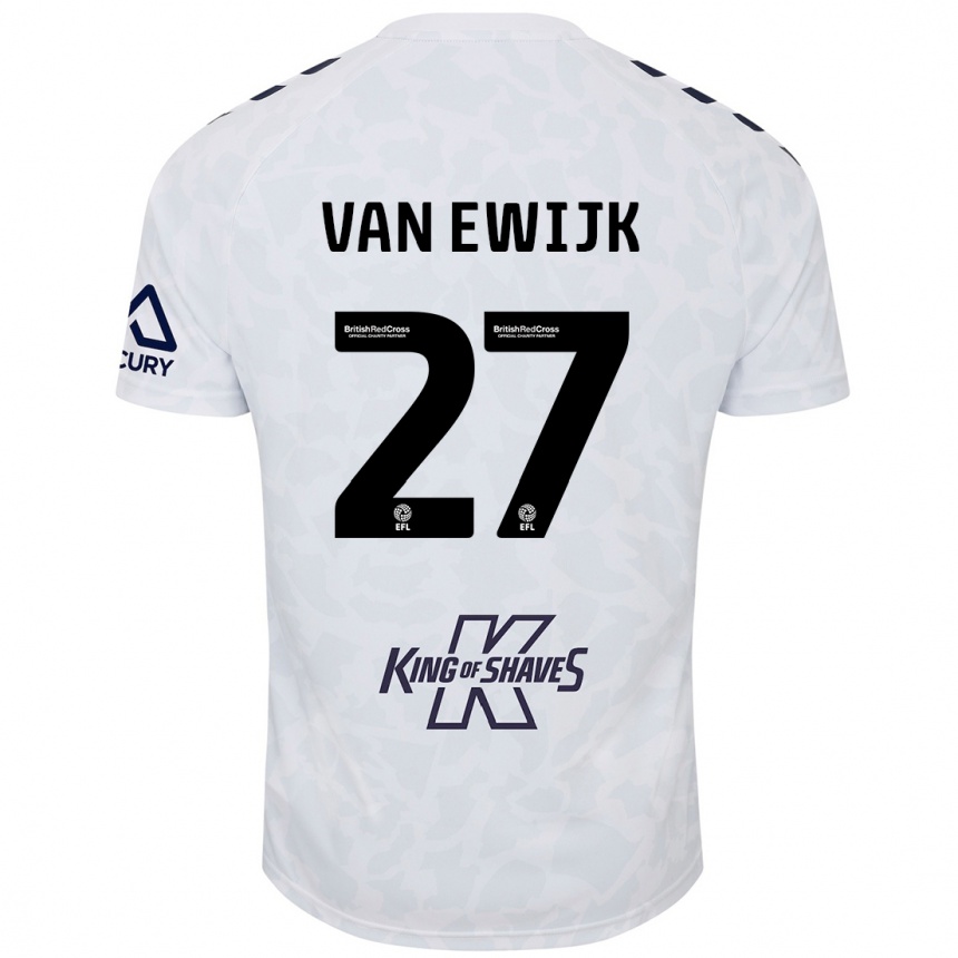 Kids Football Milan Van Ewijk #27 White Away Jersey 2024/25 T-Shirt Uk