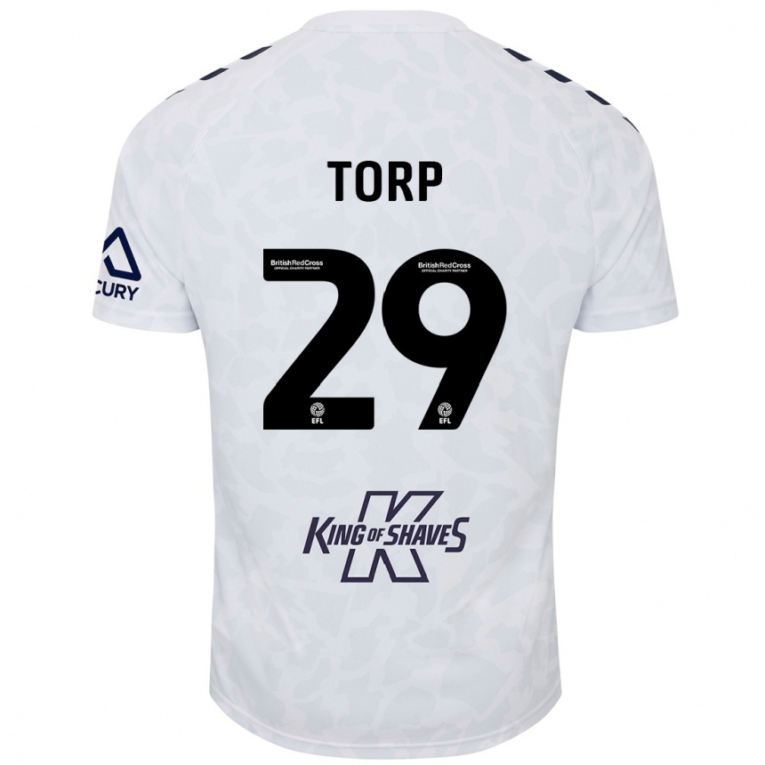 Kids Football Victor Torp #29 White Away Jersey 2024/25 T-Shirt Uk