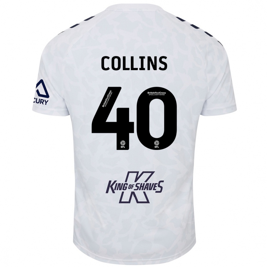 Kids Football Brad Collins #40 White Away Jersey 2024/25 T-Shirt Uk