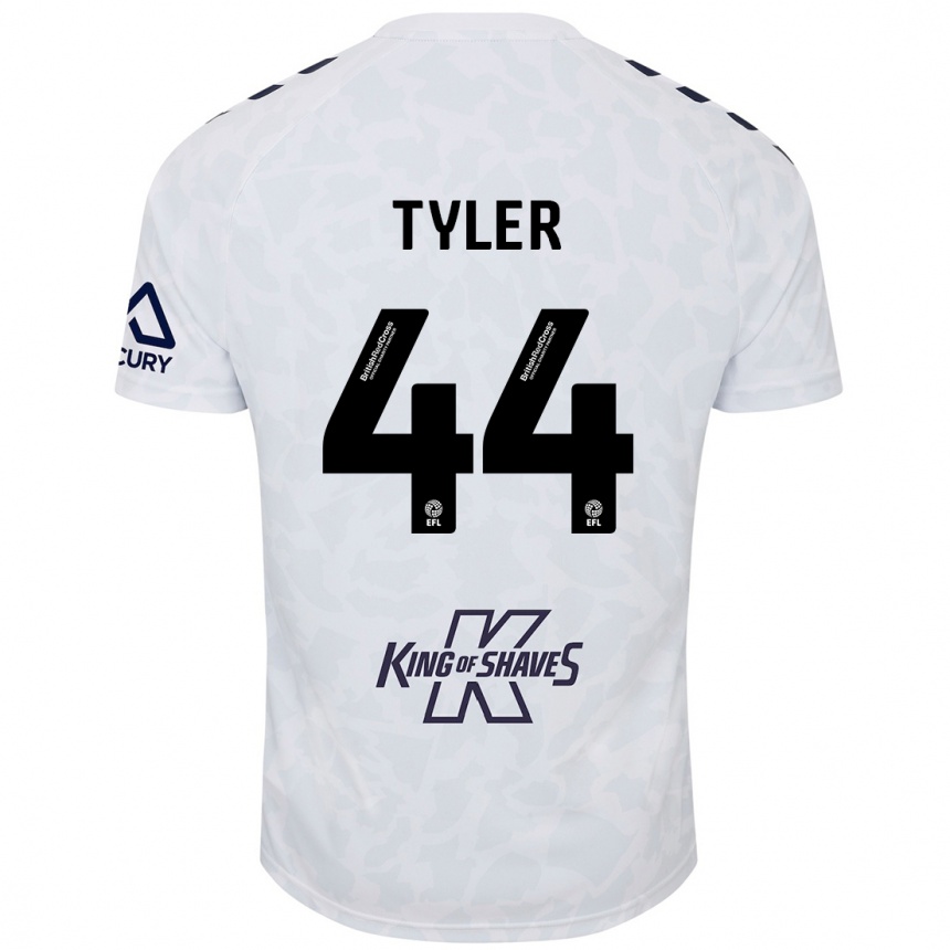 Kids Football Cian Tyler #44 White Away Jersey 2024/25 T-Shirt Uk