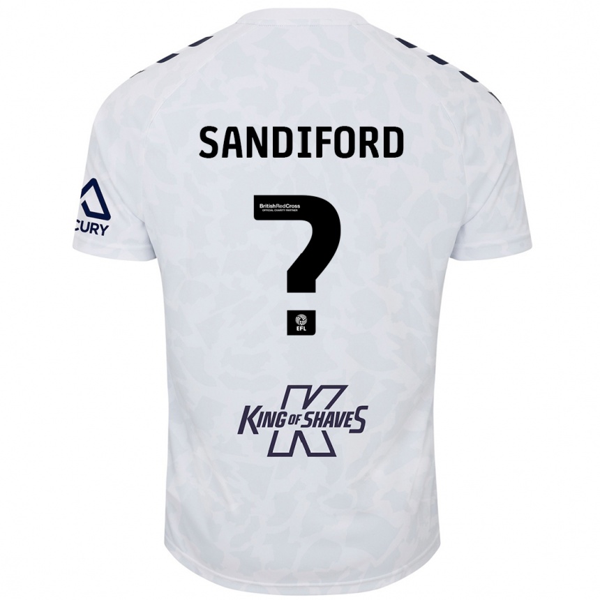 Kids Football Greg Sandiford #0 White Away Jersey 2024/25 T-Shirt Uk