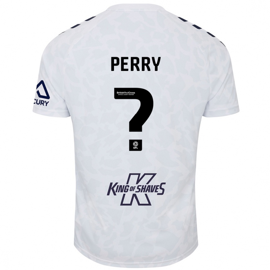 Kids Football Callum Perry #0 White Away Jersey 2024/25 T-Shirt Uk