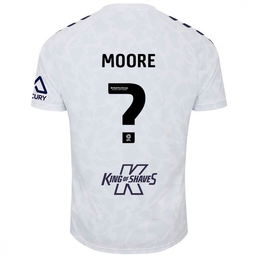 Kids Football Isaac Moore #0 White Away Jersey 2024/25 T-Shirt Uk