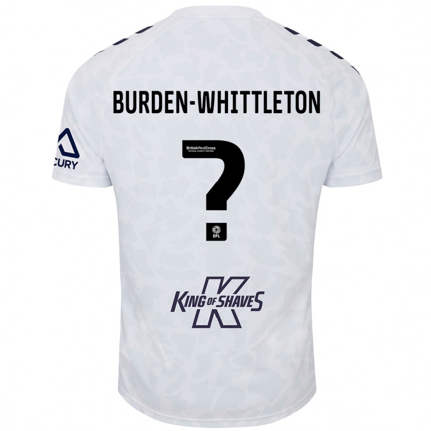 Kids Football Charlie Burden-Whittleton #0 White Away Jersey 2024/25 T-Shirt Uk