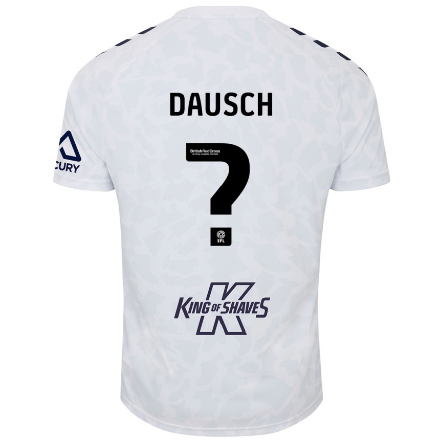 Kids Football Aiden Dausch #0 White Away Jersey 2024/25 T-Shirt Uk