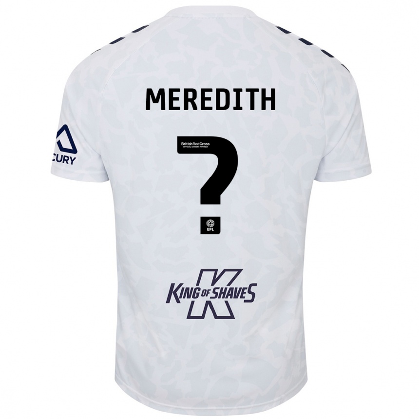 Kids Football Eliot Meredith #0 White Away Jersey 2024/25 T-Shirt Uk