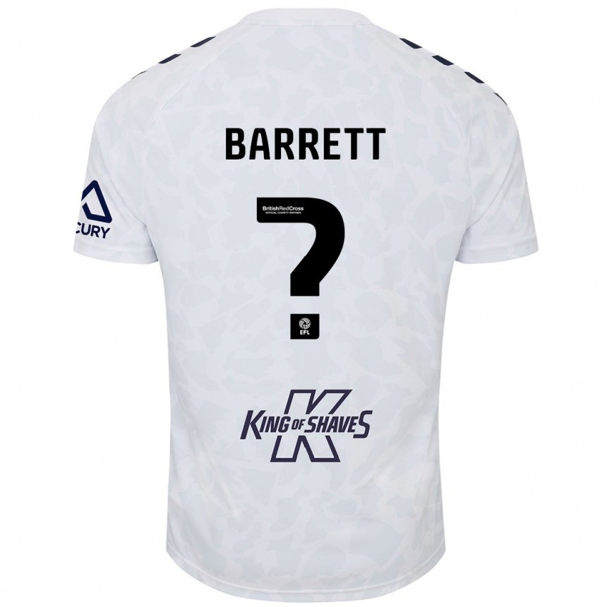 Kids Football Marlow Barrett #0 White Away Jersey 2024/25 T-Shirt Uk