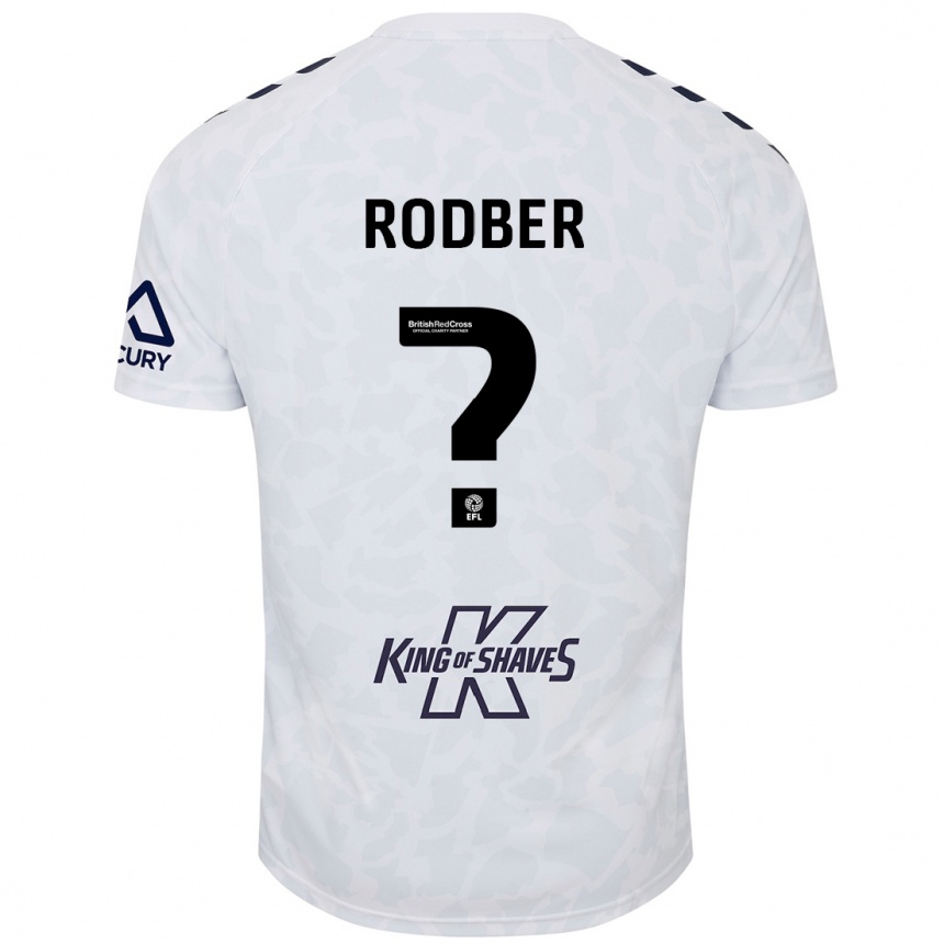 Kids Football Samuel Rodber #0 White Away Jersey 2024/25 T-Shirt Uk