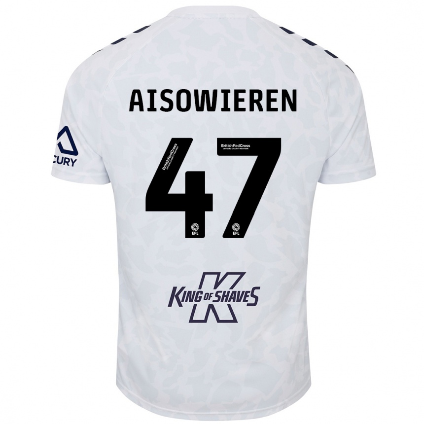 Kids Football Evan Eghosa Aisowieren #47 White Away Jersey 2024/25 T-Shirt Uk