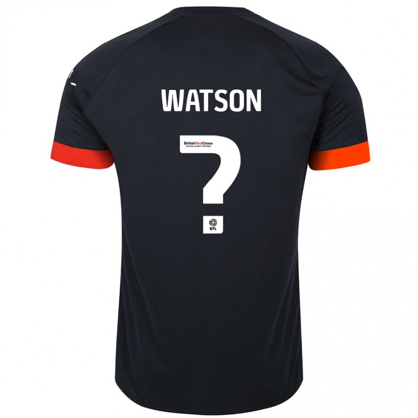 Kids Football Louie Watson #0 Black Orange Away Jersey 2024/25 T-Shirt Uk