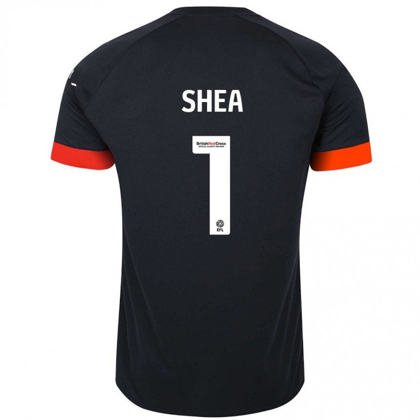 Kids Football James Shea #1 Black Orange Away Jersey 2024/25 T-Shirt Uk