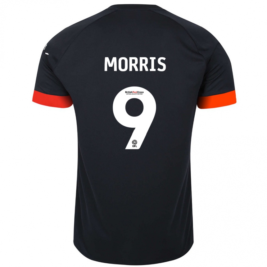 Kids Football Carlton Morris #9 Black Orange Away Jersey 2024/25 T-Shirt Uk